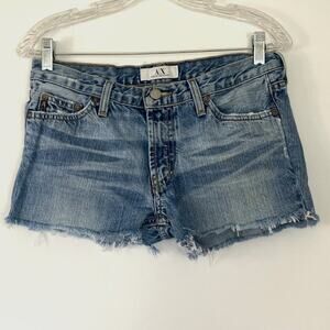 Armani Exchange Denim Jean Shorts in Light Blue Wash